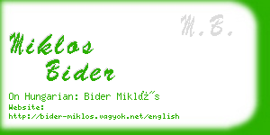 miklos bider business card